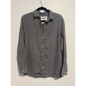 GRAYSON The Hero Button Down Shirt Grey Long Sleeve Cotton Imported Fabric Women